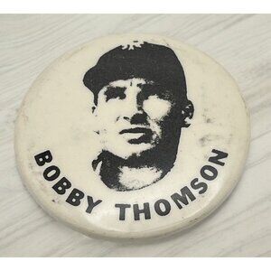 Bobby Thomson Vintage Pinback New York Giants Button Baseball Pin Sports Fan